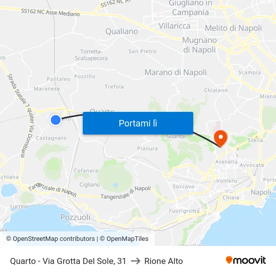Quarto - Via Grotta Del Sole, 31 to Rione Alto map