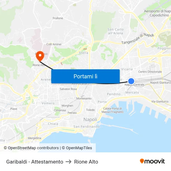 Garibaldi - Attestamento to Rione Alto map