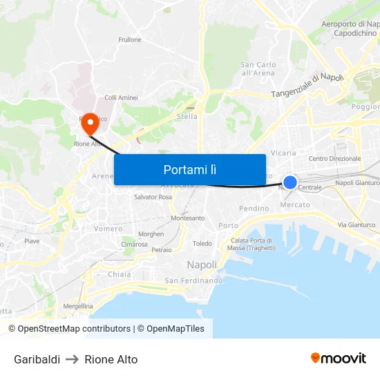 Garibaldi to Rione Alto map