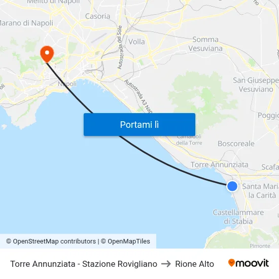 Torre Annunziata - Stazione Rovigliano to Rione Alto map