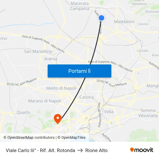 Viale Carlo Iii° - Rif. Alt. Rotonda to Rione Alto map
