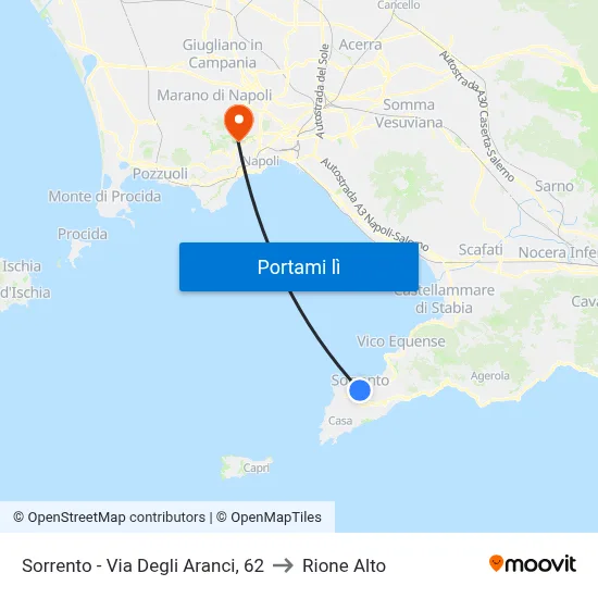 Sorrento - Via Degli Aranci, 62 to Rione Alto map