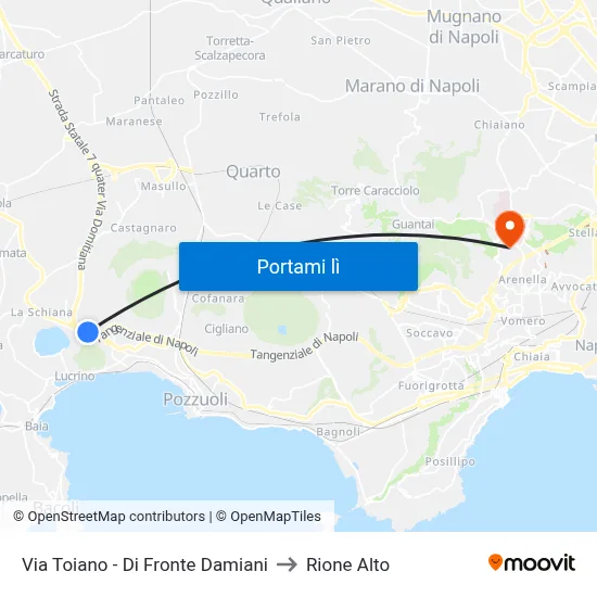 Via Toiano - Di Fronte Damiani to Rione Alto map