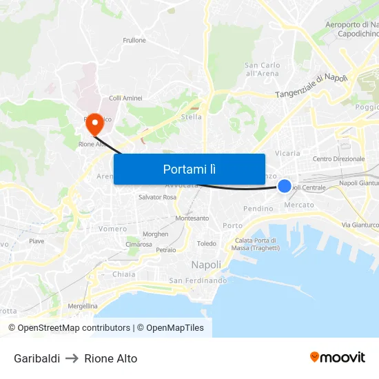 Garibaldi to Rione Alto map