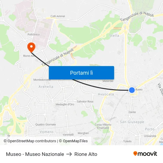 Museo - Museo Nazionale to Rione Alto map