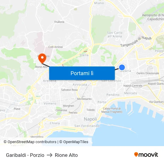 Garibaldi - Porzio to Rione Alto map