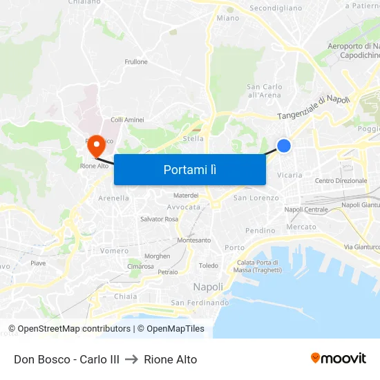 Don Bosco - Carlo III to Rione Alto map