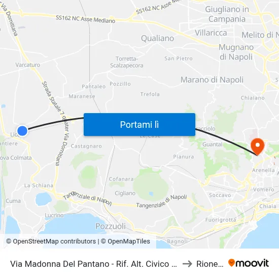 Via Madonna Del Pantano - Rif. Alt. Civico N° 170 Parco Verde to Rione Alto map
