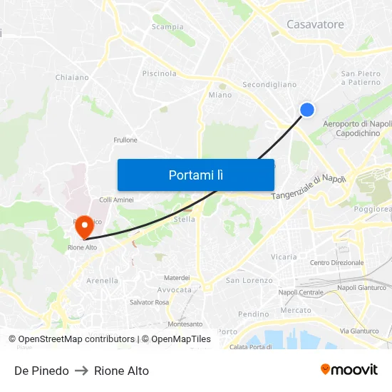 De Pinedo to Rione Alto map