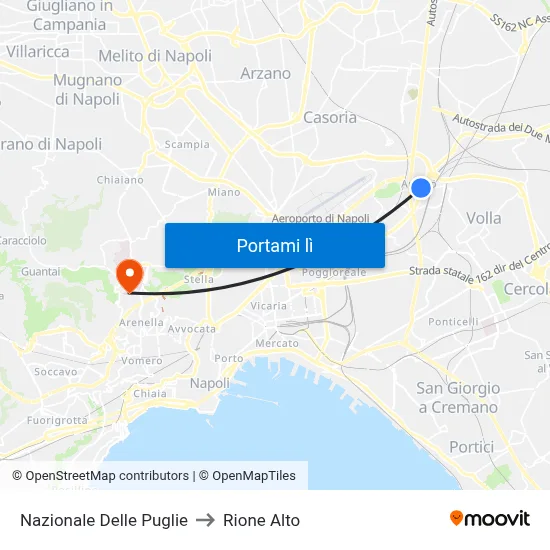 Nazionale Delle Puglie to Rione Alto map