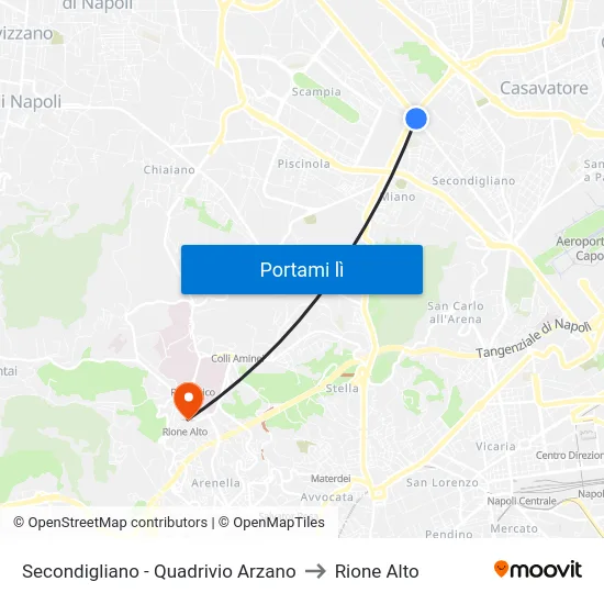 Secondigliano - Quadrivio Arzano to Rione Alto map