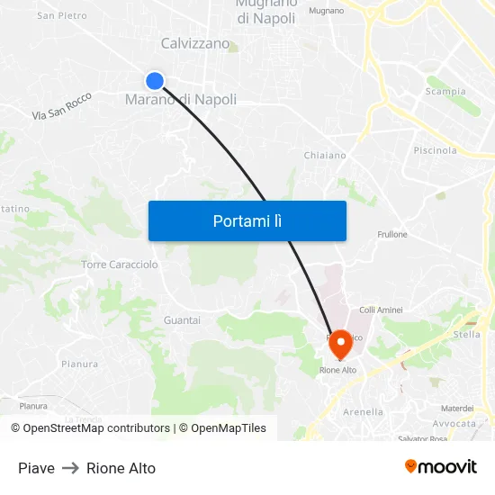 Piave to Rione Alto map