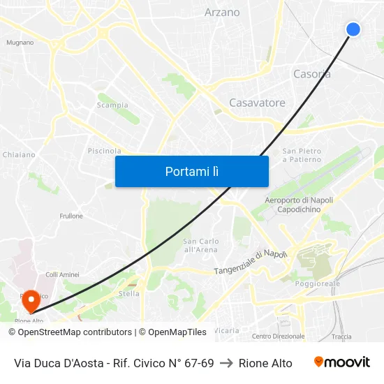 Via Duca D'Aosta - Rif. Civico N° 67-69 to Rione Alto map