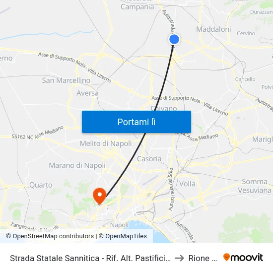 Strada Statale Sannitica - Rif. Alt. Pastificio Monsurrò to Rione Alto map