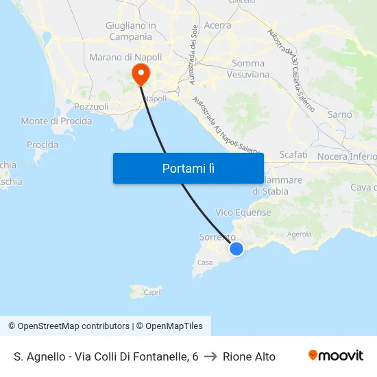 S. Agnello - Via Colli Di Fontanelle, 6 to Rione Alto map