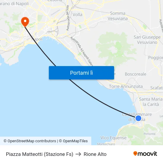 Piazza Matteotti (Stazione Fs) to Rione Alto map