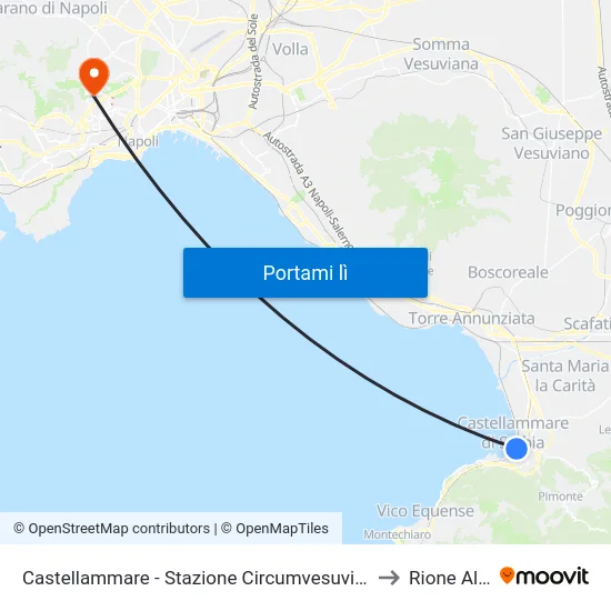 Castellammare - Stazione Circumvesuviana to Rione Alto map