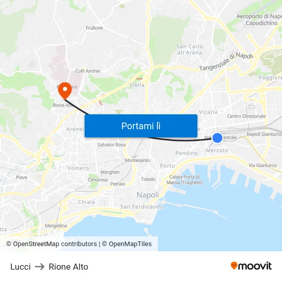 Lucci to Rione Alto map