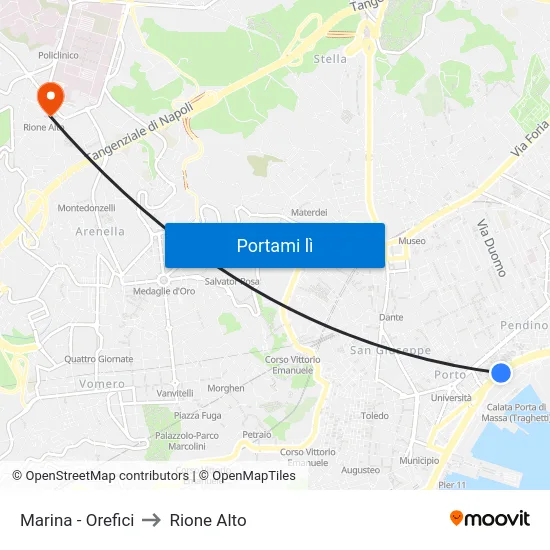 Marina - Orefici to Rione Alto map