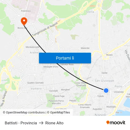 Battisti - Provincia to Rione Alto map