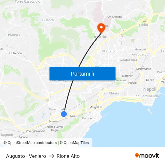 Augusto - Veniero to Rione Alto map