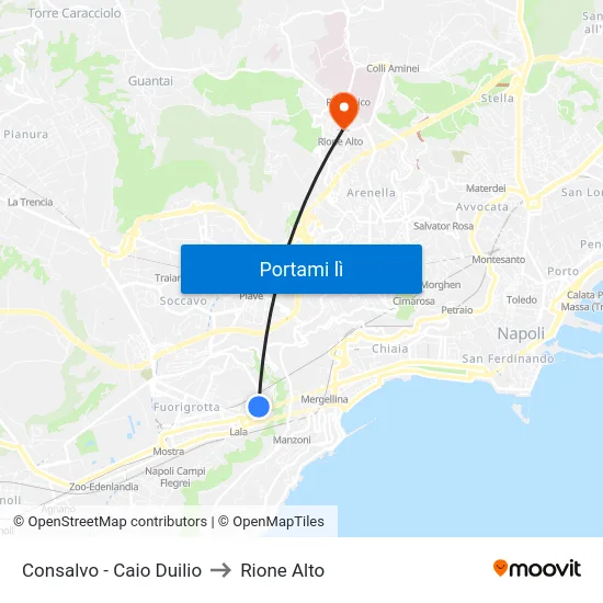 Consalvo - Caio Duilio to Rione Alto map