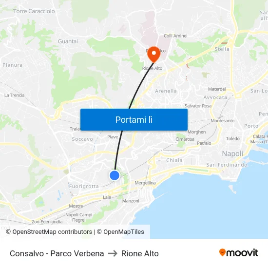 Consalvo - Parco Verbena to Rione Alto map