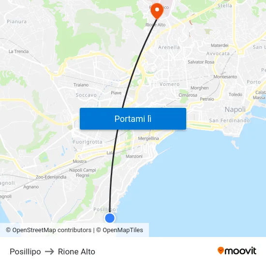 Posillipo to Rione Alto map