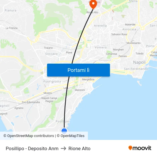Posillipo - Deposito Anm to Rione Alto map