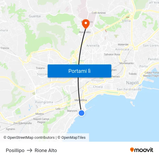 Posillipo to Rione Alto map