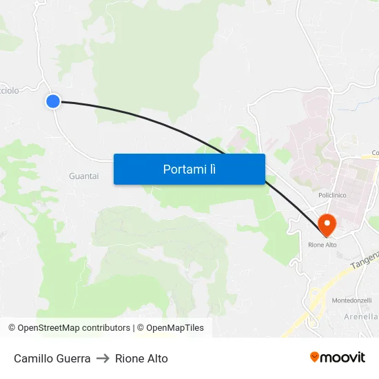 Camillo Guerra to Rione Alto map