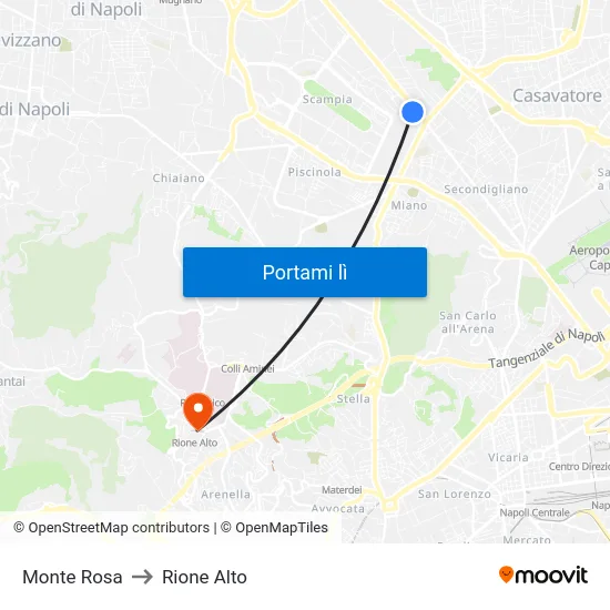 Monte Rosa to Rione Alto map