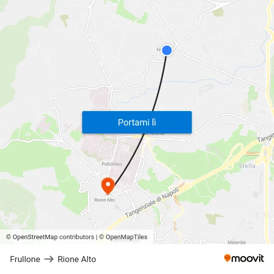 Frullone to Rione Alto map
