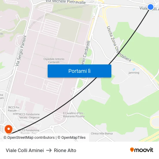 Viale Colli Aminei to Rione Alto map