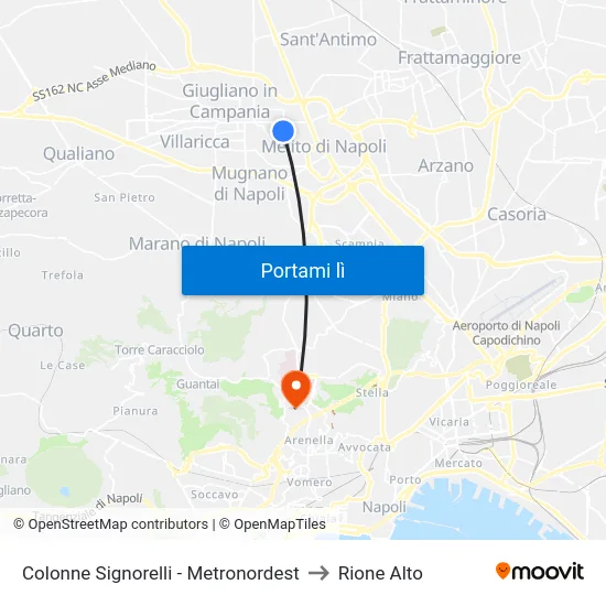 Colonne Signorelli - Metronordest to Rione Alto map