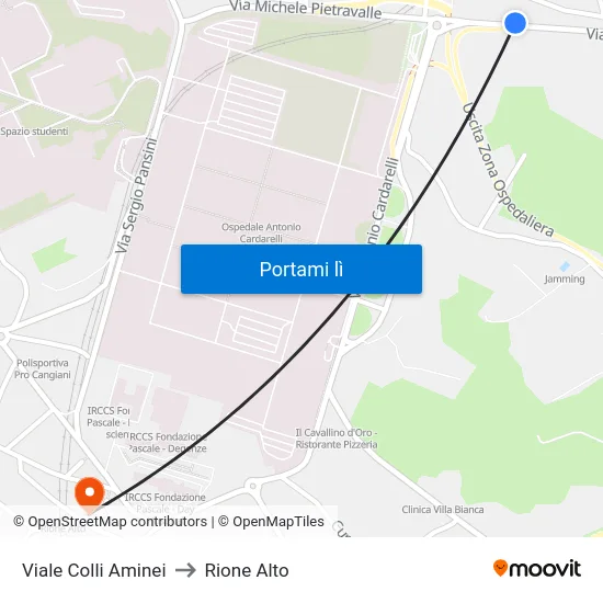 Viale Colli Aminei to Rione Alto map