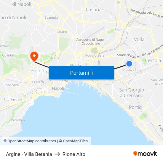 Argine - Villa Betania to Rione Alto map