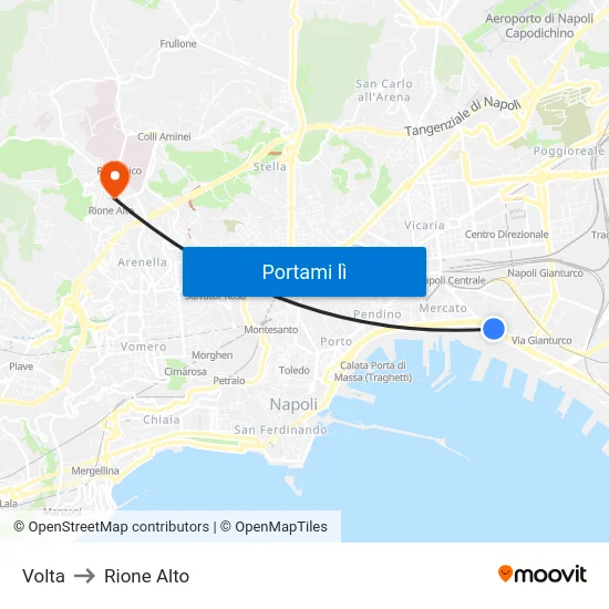 Volta to Rione Alto map