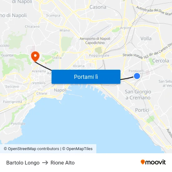 Bartolo Longo to Rione Alto map