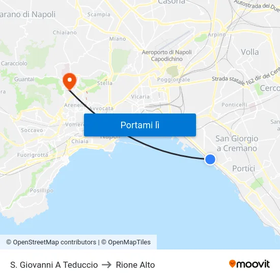 S. Giovanni A Teduccio to Rione Alto map