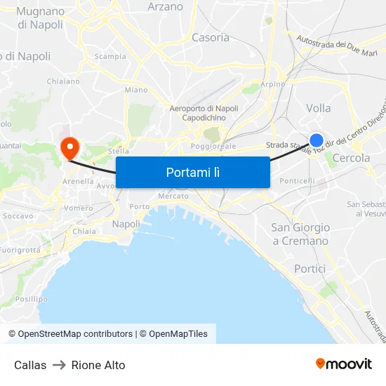 Callas to Rione Alto map