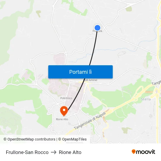 Frullone-San Rocco to Rione Alto map