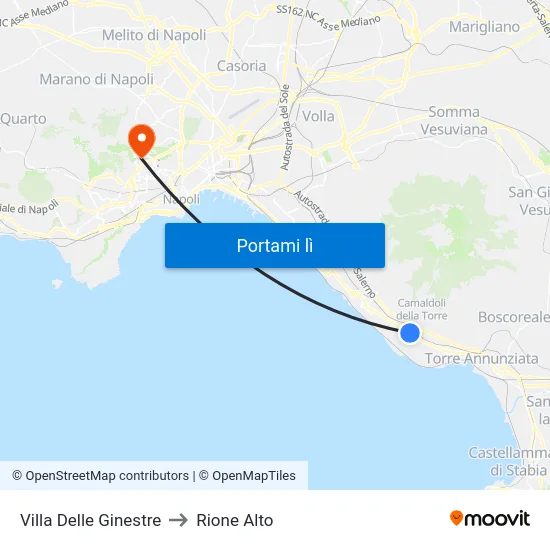 Villa Delle Ginestre to Rione Alto map