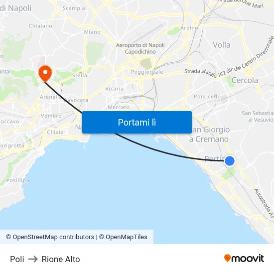 Poli to Rione Alto map