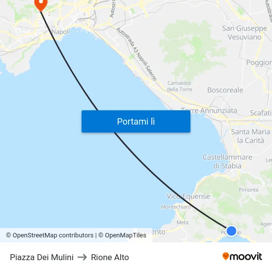 Piazza Dei Mulini to Rione Alto map