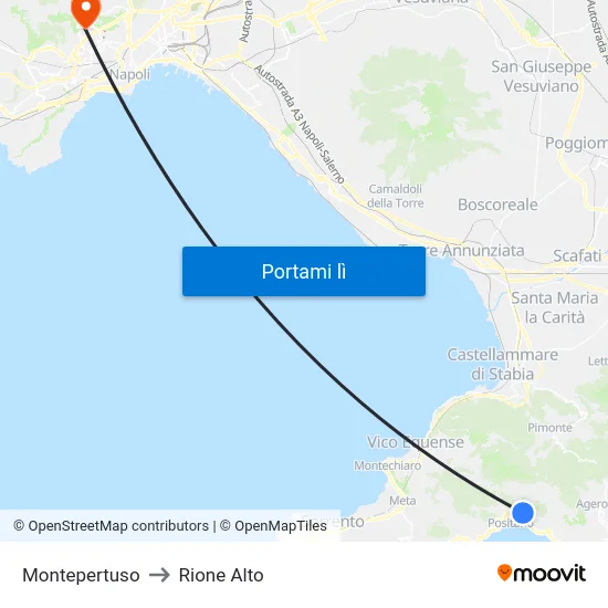 Montepertuso to Rione Alto map