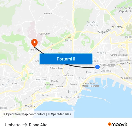 Umberto to Rione Alto map