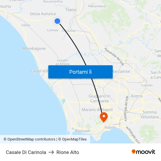 Casale Di Carinola to Rione Alto map