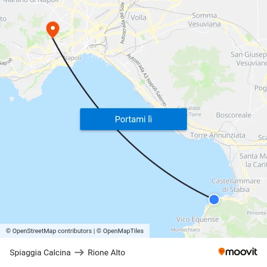 Spiaggia Calcina to Rione Alto map