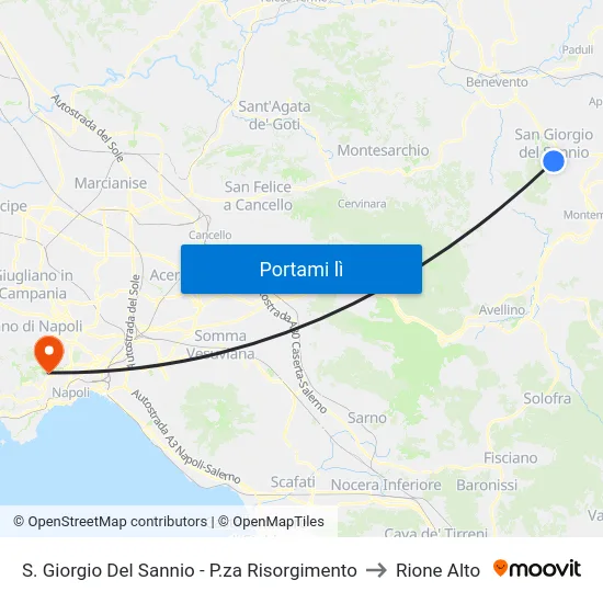 S. Giorgio Del Sannio - P.za Risorgimento to Rione Alto map